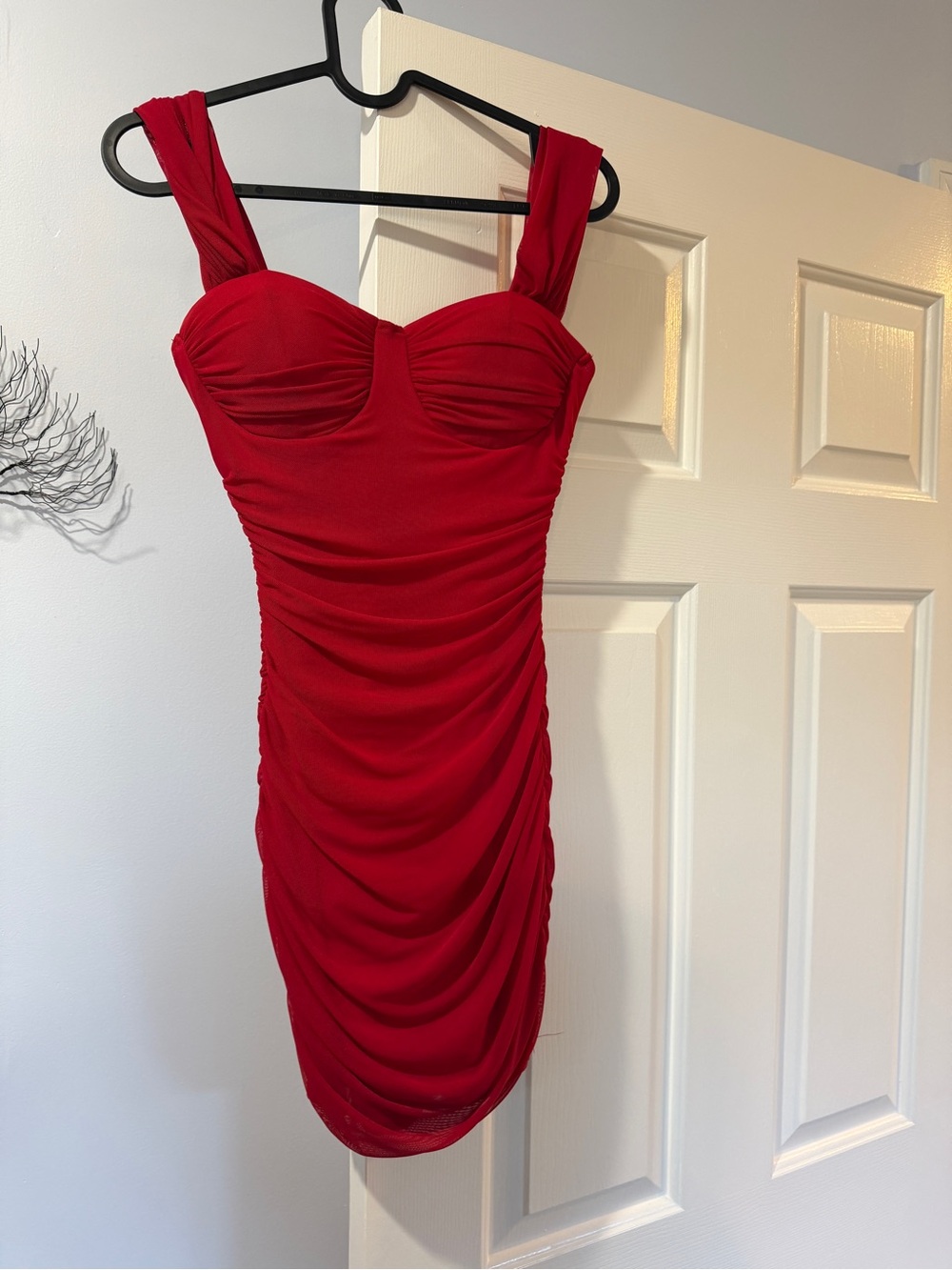Red Ruched Windsor Dress - Women